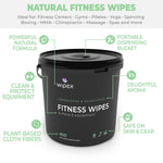 Wipex Natural Gym Wipes Starter Bundle | Dispenser Bucket with Refill | Plant-Based Wipes for Fitness Equipment
