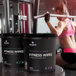 Wipex Natural Gym Wipes Starter Bundle | Dispenser Bucket with Refill | Plant-Based Wipes for Fitness Equipment