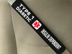 Type 1 Diabetic / Insulin Dependent Medical Alert Seat Belt Cover