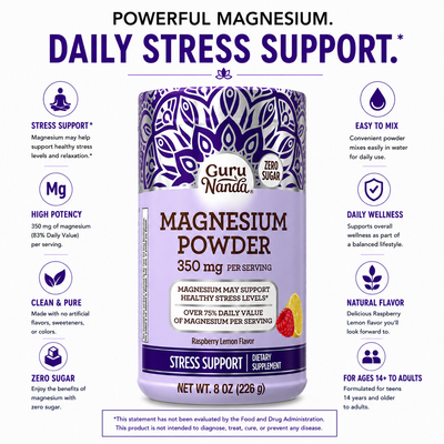 Magnesium Powder, Raspberry Lemon – 8 oz