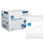 MedPride Reusable Clear Zip Closure Bags, Size 9" x 12", 100 Bags, Case of 10 (1000 count)