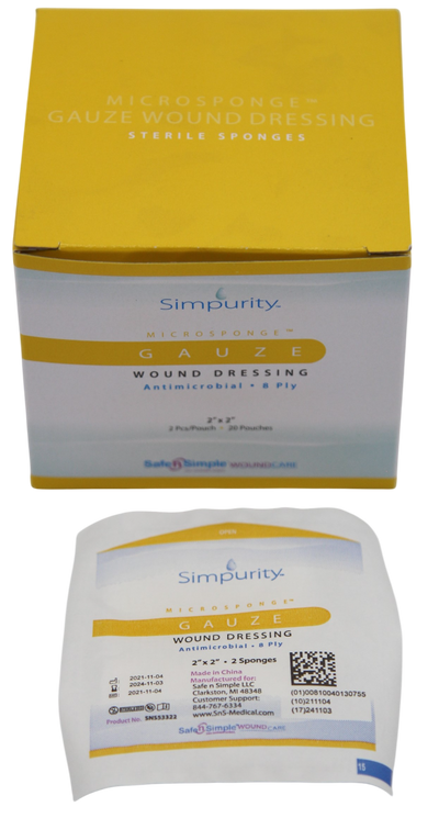 Safe N Simple Simpurity Antimicrobial Gauze Sponge (240 Count)