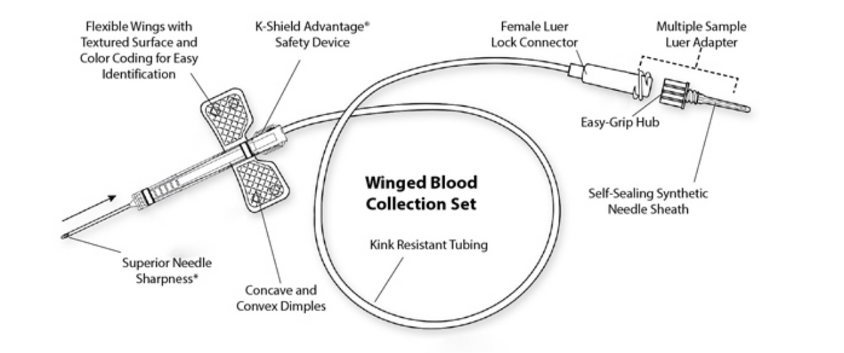 21G Safety Blood Collection Butterfly Needles