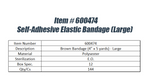 Self-Adhesive Brown Elastic Bandage (4 in x 5 yds) - Large (144pcs)