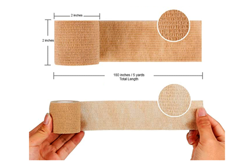 Self-Adhesive Brown Elastic Bandage (2 in x 5 yds) - Medium (288pcs)