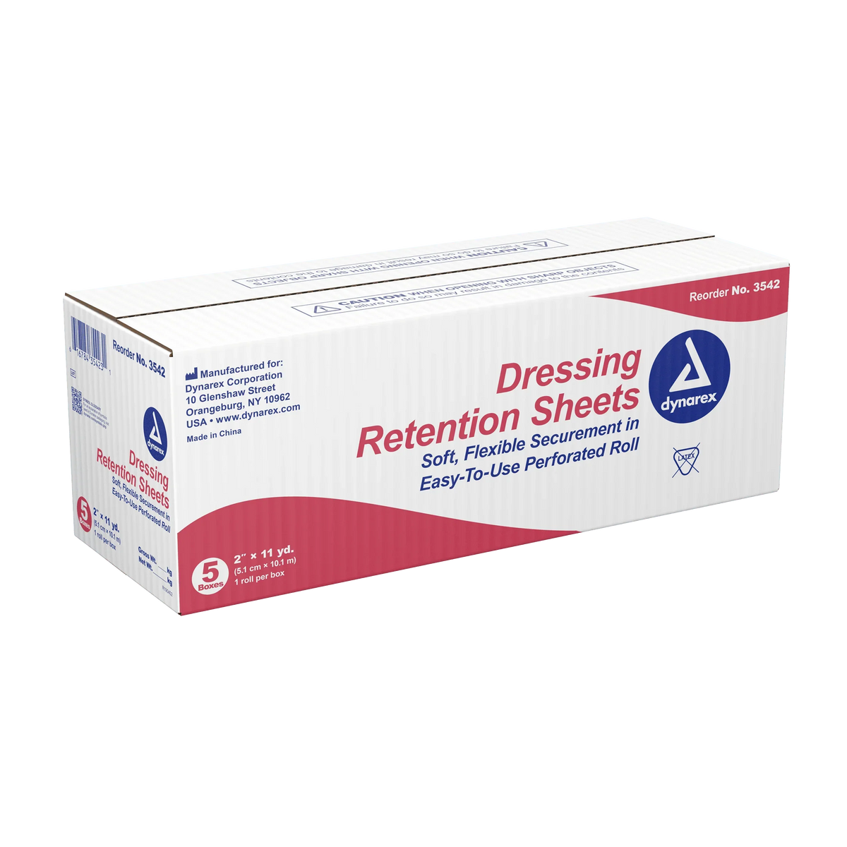 Dynarex Dressing Retention Sheet - Latex Free, 5ea/cs (5 Count)