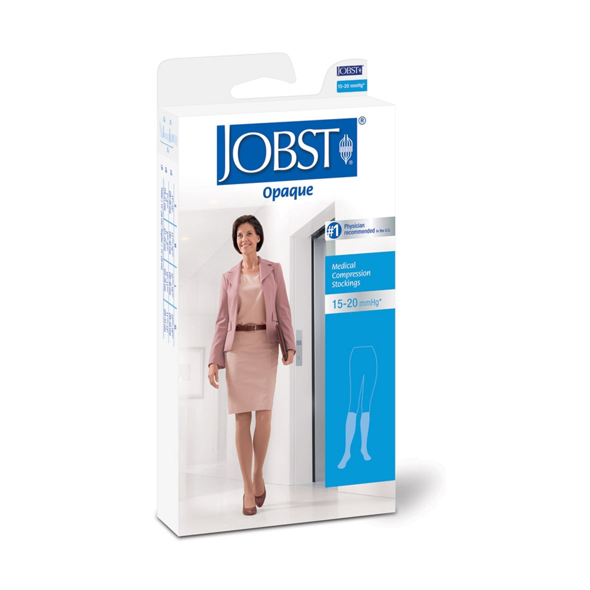 Jobst Opaque Female Compression Stocking Knee High, Medium, Natural -1 Pair