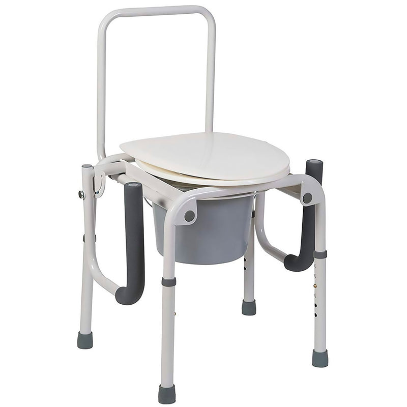 Mabis Drop-Arm Steel Commode -Each