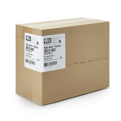 Pillow Paws Yellow Risk Alert Terries Slipper Socks, XL Adult -Case of 48