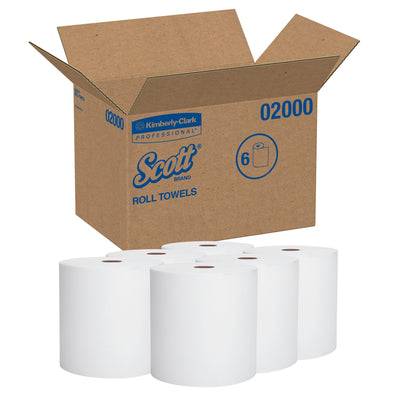 Scott Hardwound Continuous Roll Paper Towels, White, 8" x 950' -Case of 6