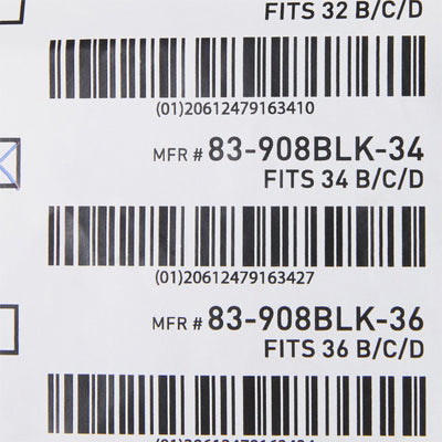 McKesson Black Post-Surgical Bra, 34 Inch -Each