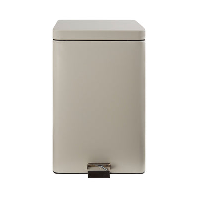 McKesson Trash Can with Plastic Liner, Square, Steel, Step-On, 32 QT, Beige -Each
