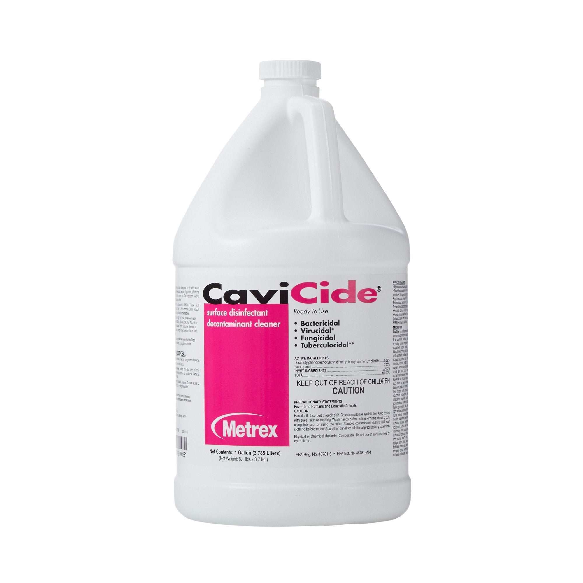 CaviCide Surface Disinfectant Cleaner, Alcohol Based, 1 gal. Jug, Non-Sterile -Case of 4