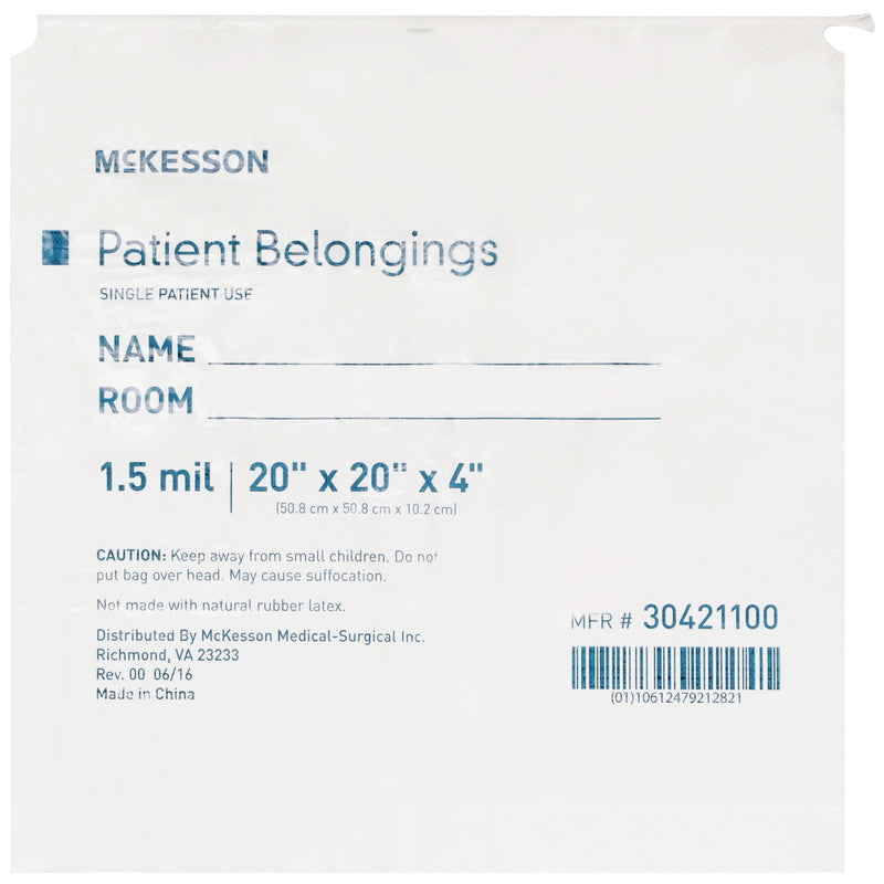 McKesson Patient Belongings Bag, White -Case of 250
