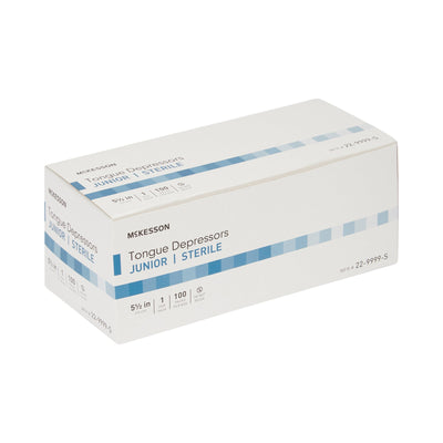 McKesson Tongue Depressors Junior 5.5" Length Wood, Sterile, 15.9 mm -Case of 1000