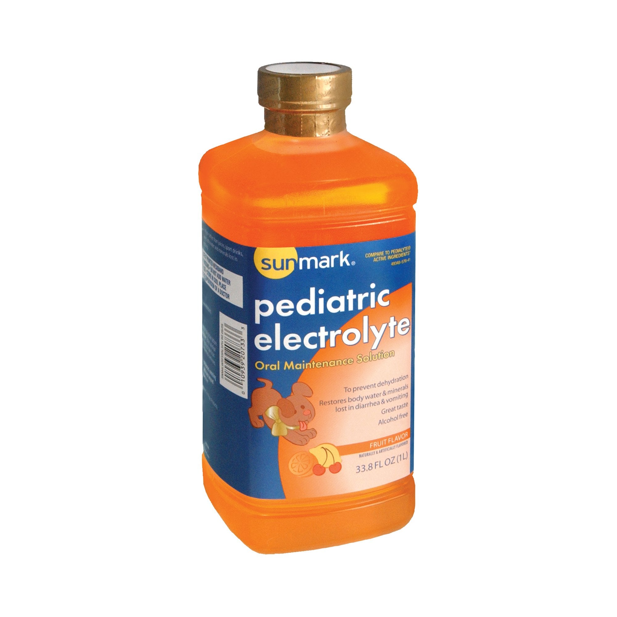 sunmark Pediatric Oral Electrolyte Solution, Fruit, 33.8 oz. Bottle -Each sunmark Pediatric Oral Electrolyte Solution, Fruit, 33.8 oz. Bottle -Each