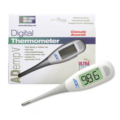 Adtemp Oral / Rectal / Axillary Probe Handheld Digital Stick Thermometer -Pack of 12