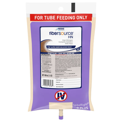 Fibersource HN Ready to Hang Tube Feeding Formula, Unflavored, 33.8 oz. Bag -Case of 6