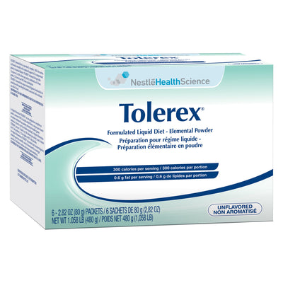 Tolerex Elemental Oral Supplement / Tube Feeding Formula, 6 Packets per Box -Case of 60