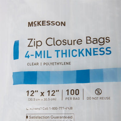 McKesson Zip Closure Bag, 12 x 12 in. -Box of 1