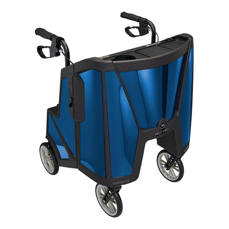 Tour Adjustable Height Folding 4 Wheel Rollator, Midnight Blue -Each