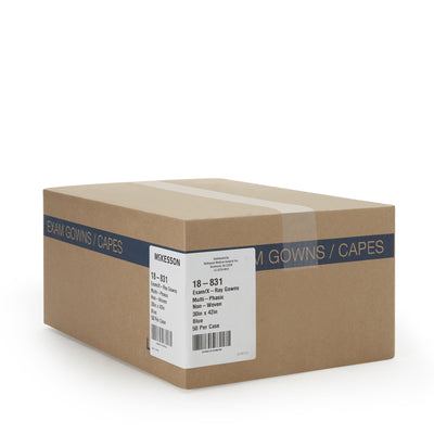 McKesson Patient Exam Gown, One Size Fits Most, Blue -Case of 50