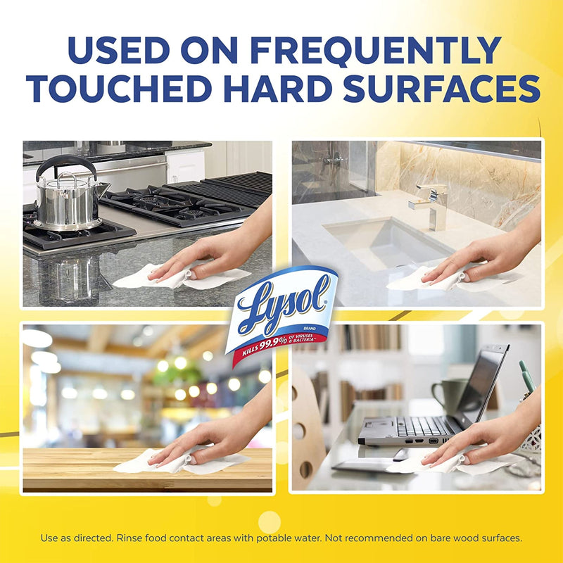 Lysol Premoistened Surface Disinfectant Wipes -Case of 6