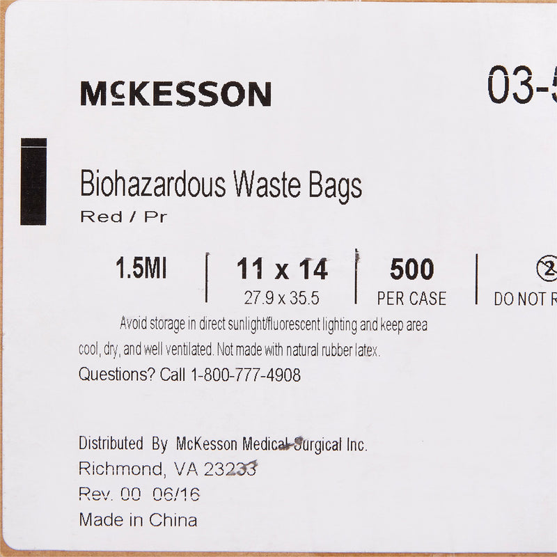 McKesson Infectious Waste Bag -Case of 500