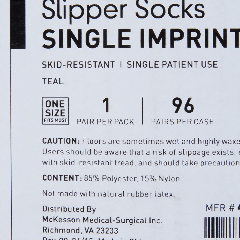 McKesson Paw Prints Slipper Socks, Aqua -Case of 96