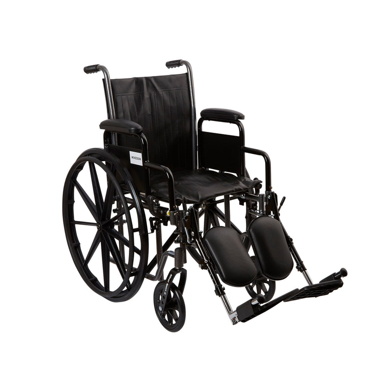 McKesson Dual Axle Wheelchair with Desk Length Arm Swing-Away Elevating Legrest, 16 Inch Seat Width -Each