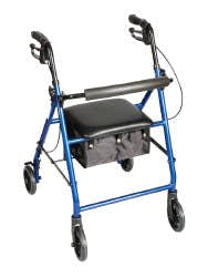 Carex Classics 4-Wheel Rolling Walker, Metallic Blue -Each