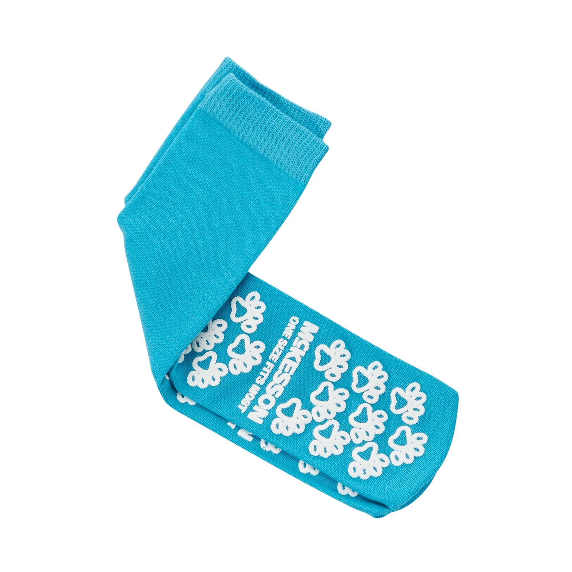 McKesson Paw Prints Slipper Socks, Aqua -Case of 96