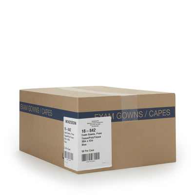 Medi-Pak Exam Gown, Blue, Large -Case of 50