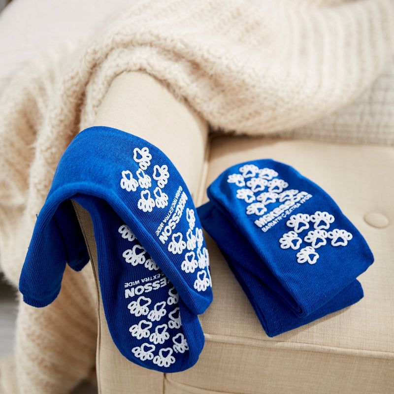McKesson Terries Adult Slipper Socks, 3X-Large, Royal Blue -Case of 48