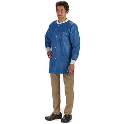 LabMates Lab Jacket, 2X-Large, Blue -Bag of 10