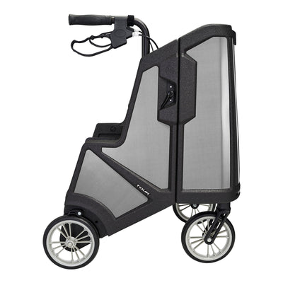 Tour Adjustable Height Folding 4 Wheel Rollator, Pure Silver -Each