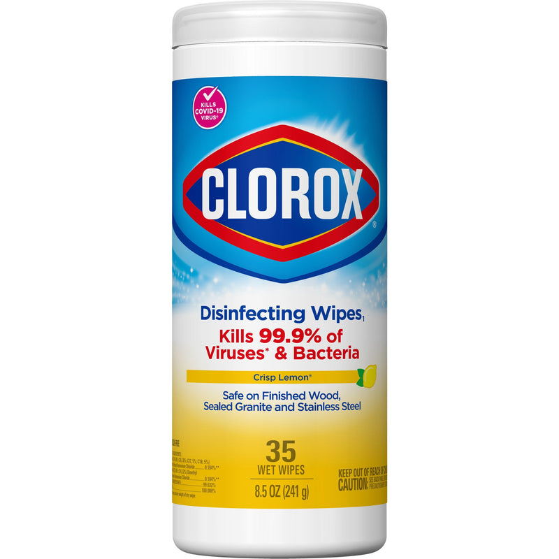 Clorox Surface Disinfectant Wipes, Small Canister -Case of 12