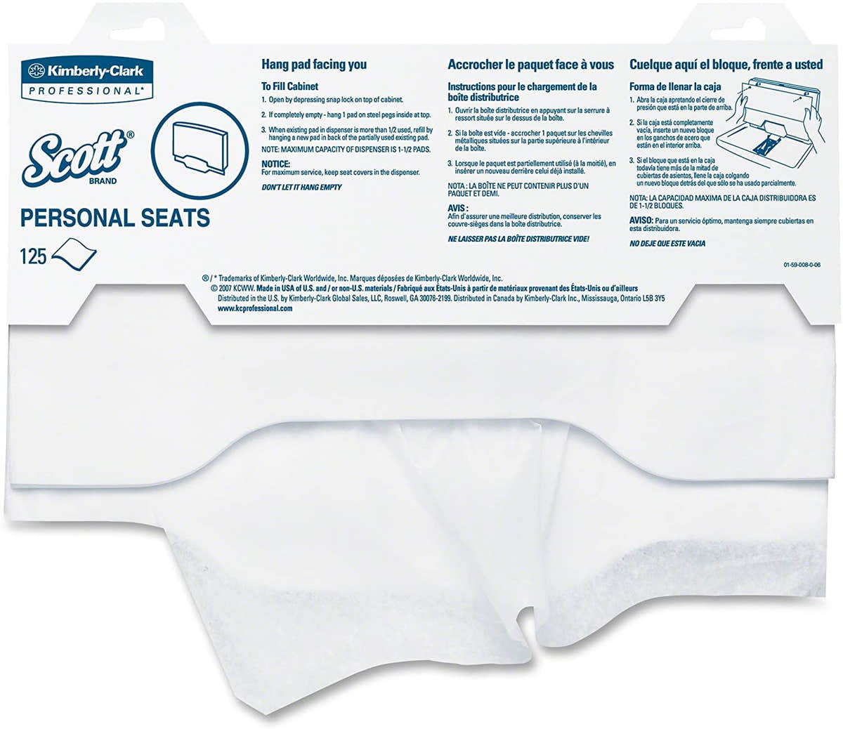 Scott Toilet Seat Cover, 125 per Pack -Case of 24