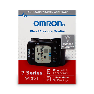 Omron 7 Series Digital Blood Pressure Wrist Unit, Automatic Inflation, Adult, One Size Fits Most -Each
