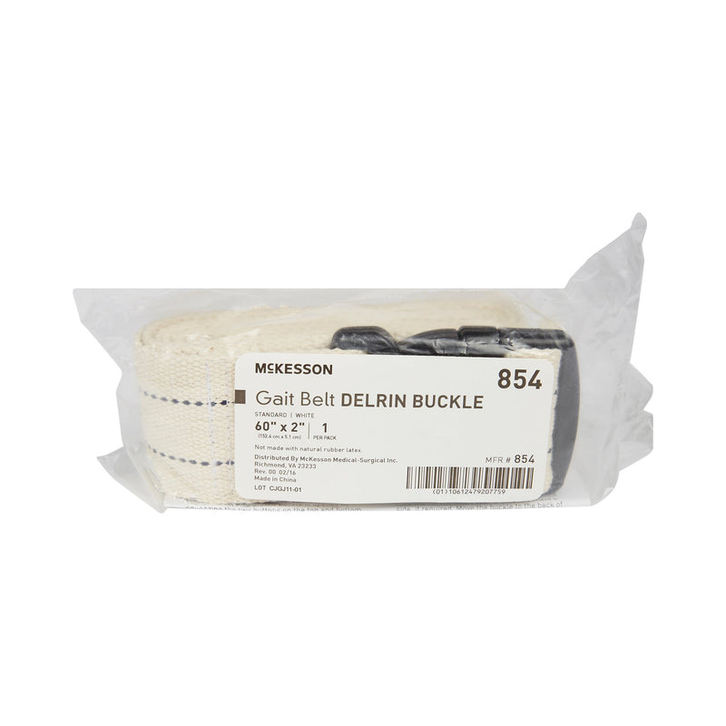 McKesson Gait Belt w/ Derlin Buckle, 60 Inch, White -Case of 48