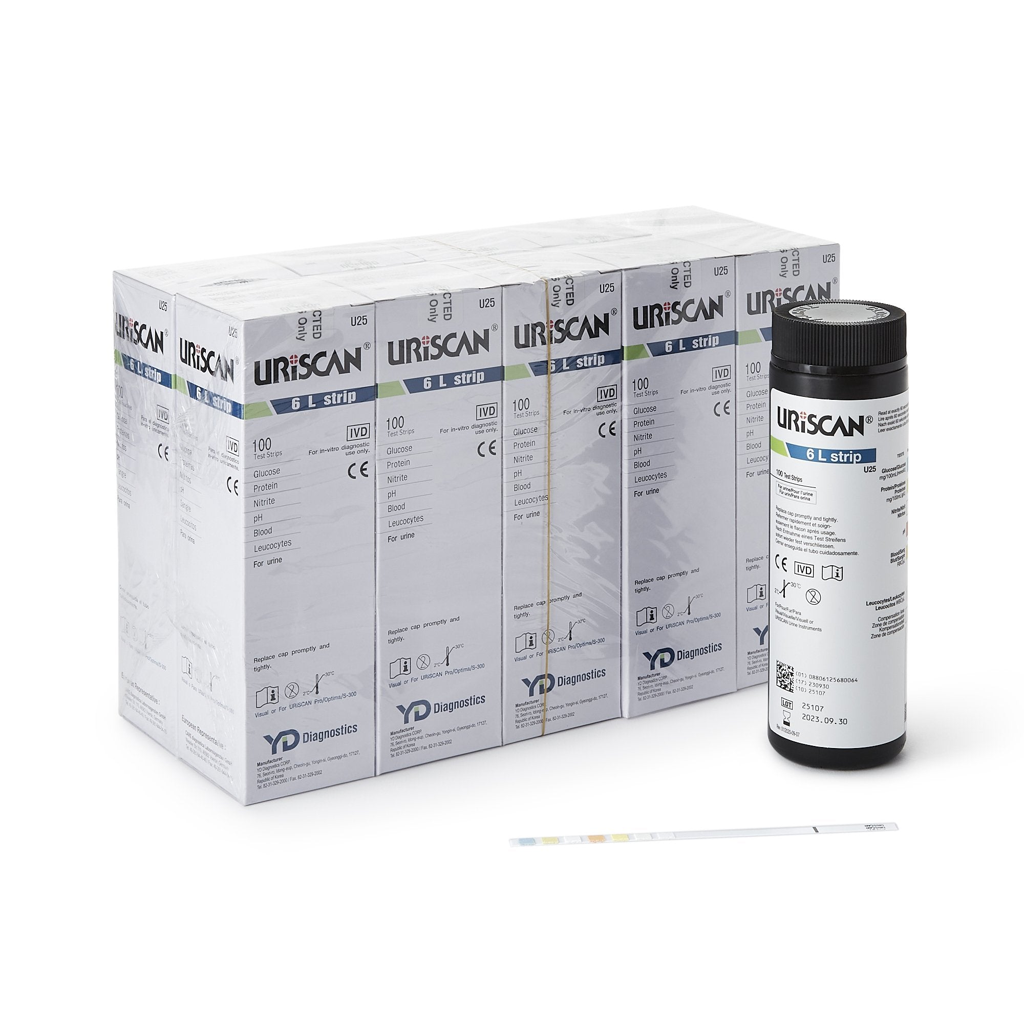 URISCAN 6L Urine Reagent Strips -Bottle of 1