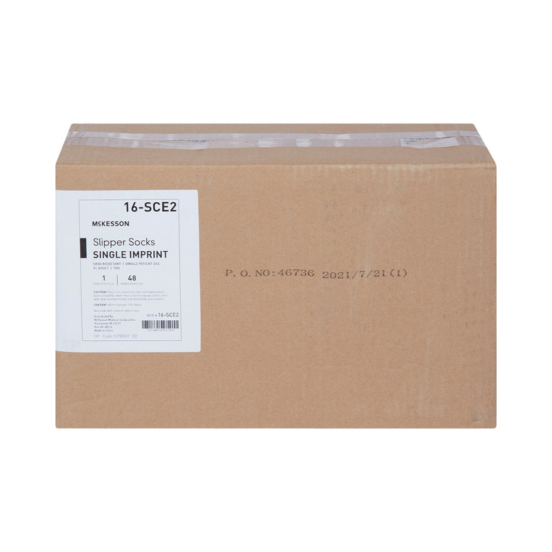 McKesson Slipper Socks, X-Large, Tan -Case of 48