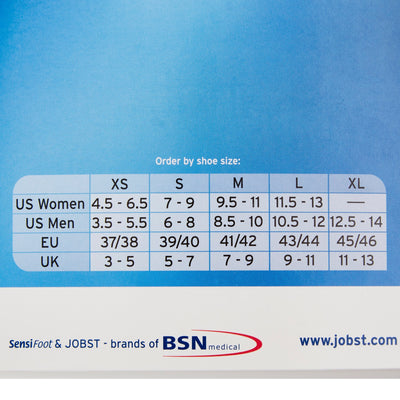 JOBST SensiFoot Diabetic Compression Socks, Knee High, White, X-Large -1 Pair