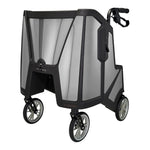 Tour Adjustable Height Folding 4 Wheel Rollator, Pure Silver -Each