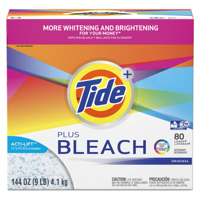 Tide Plus Bleach Powder Laundry Detergent -Case of 2