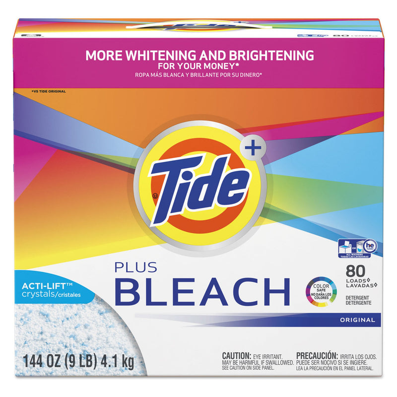 Tide Plus Bleach Powder Laundry Detergent -Case of 2