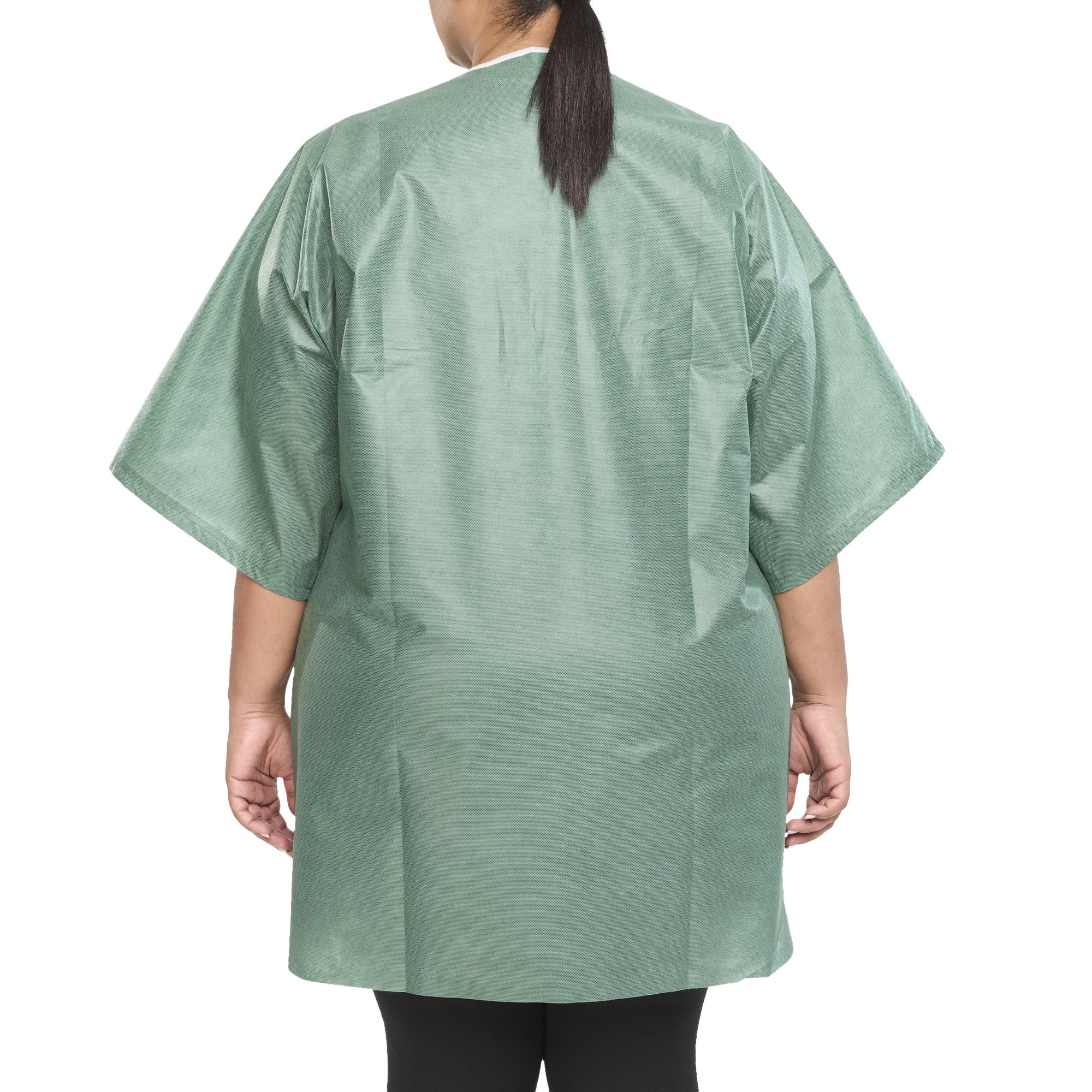 Graham Medical Scrub Shirt Without Pockets Short Sleeve, 3X-Large Green -Case of 30