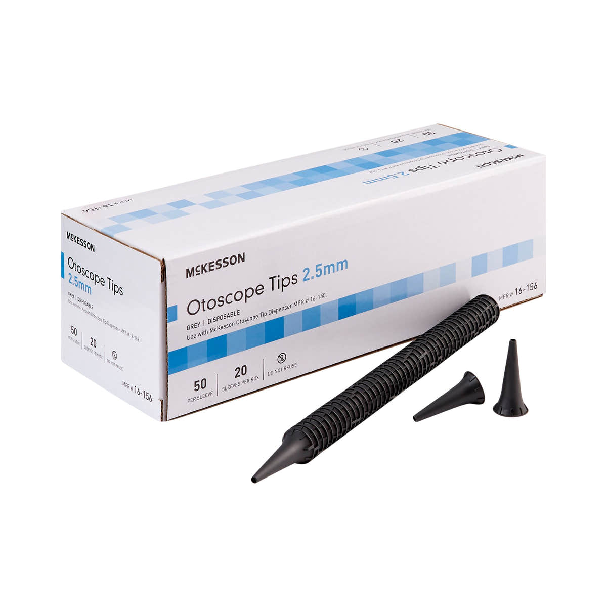 McKesson Otoscope Tip, 2.5mm -Box of 1000