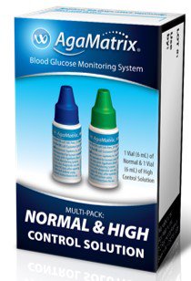 AgaMatrix Glucose Control Solution, Level 1 & Level 2  -Case of 48
