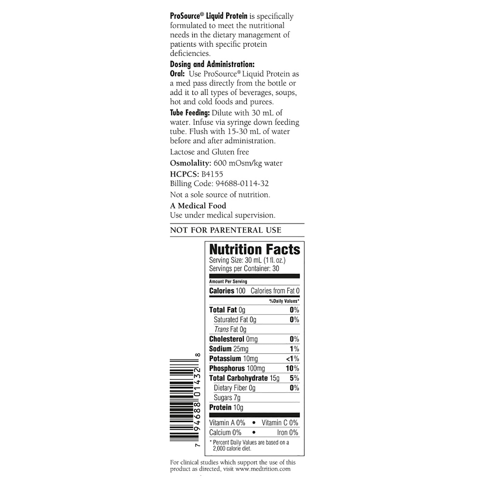 ProSource Protein Supplement, 30 oz. Bottle -Case of 4